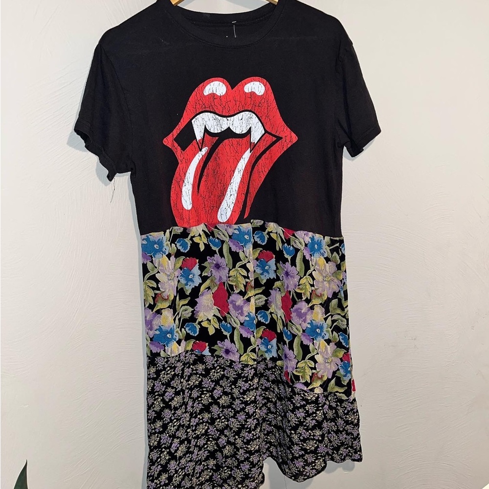 Reworked thrifted band tee dress